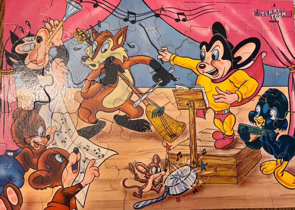 Vintage Terrytoon Jigsaw Puzzle Terrytoon Band Mighty Mouse Sylvester Fox